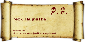 Peck Hajnalka névjegykártya